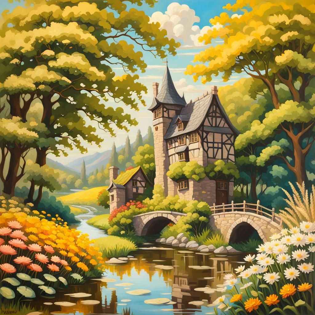 Cottagecore Windmill in High Gothic Style