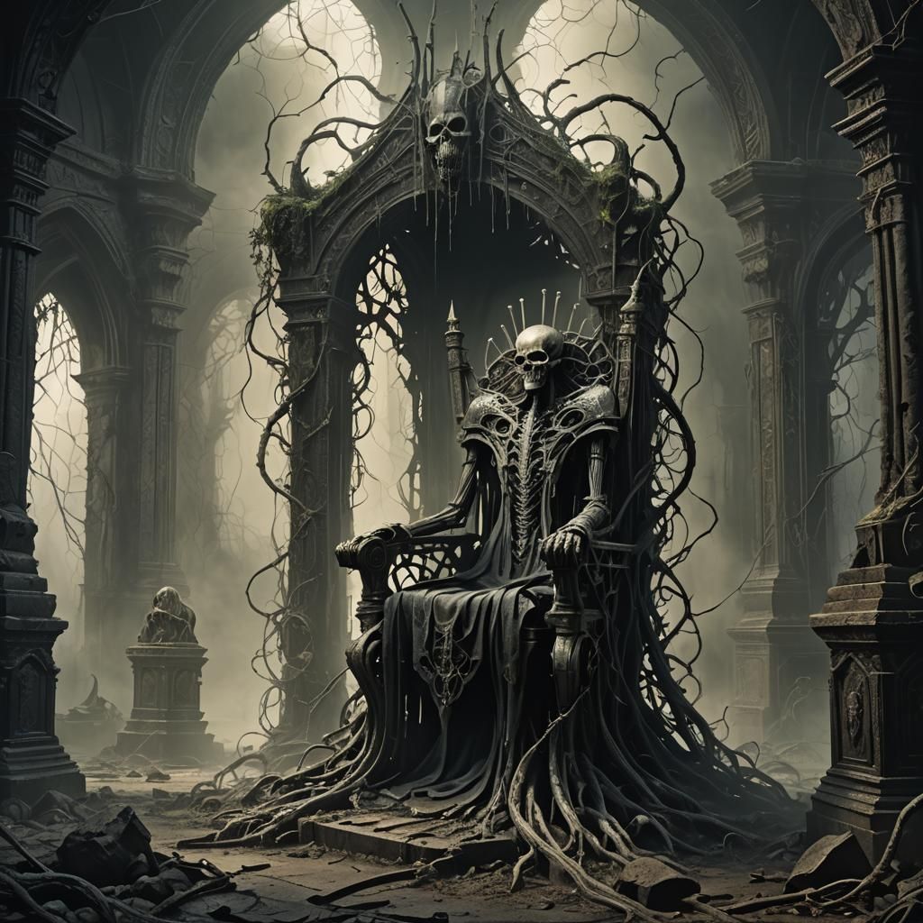 Cursed Chair of Death in Gothic Throne Room
