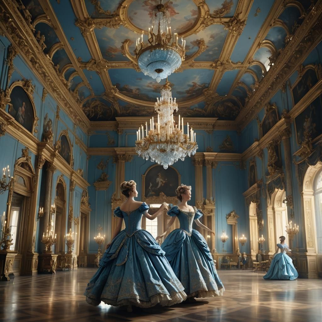 Princess Dancing in Baroque Ballroom: Digital Matte Painting