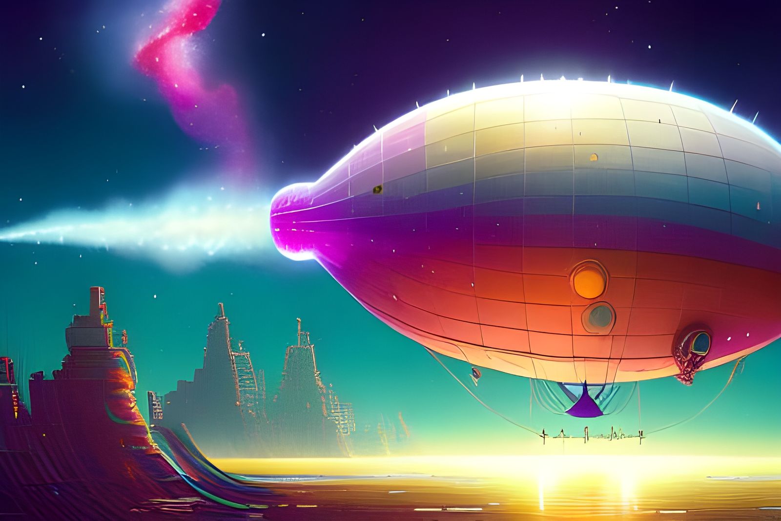 Cosmic Blimp Soaring Through a Galactic Nebula