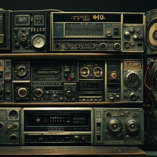 Macro Photograph of Vintage Analog Electronic Machinery