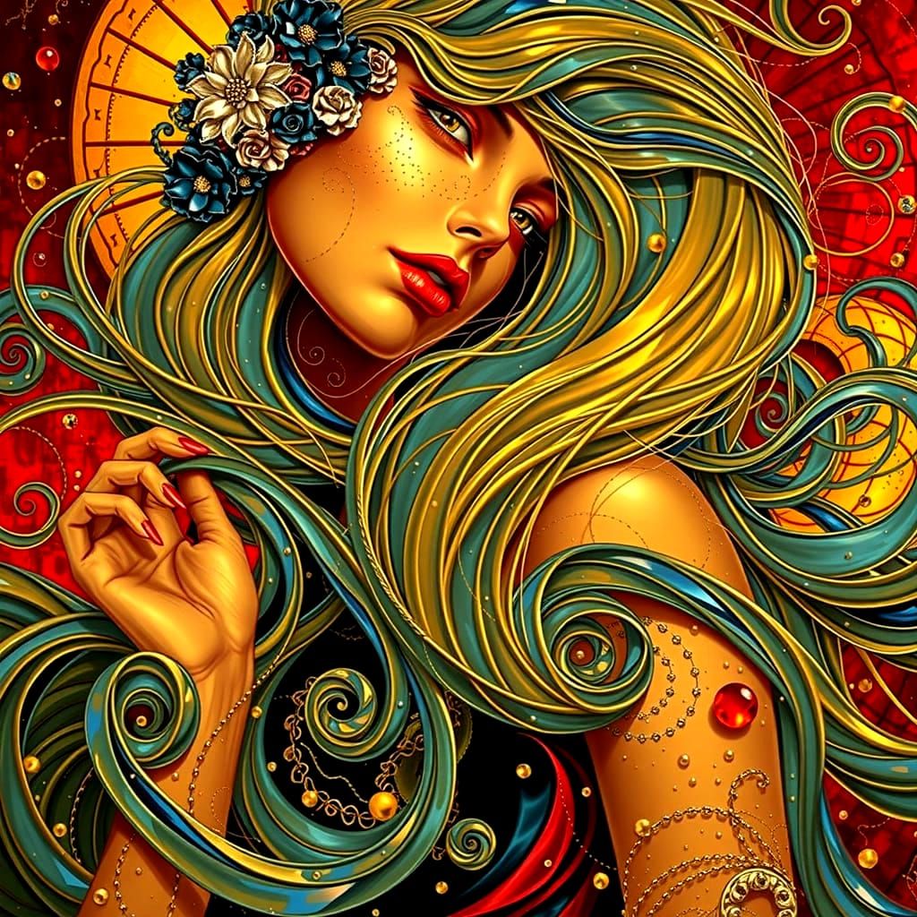 Reflected Glory: A Hyperrealistic Hairstyle Masterpiece