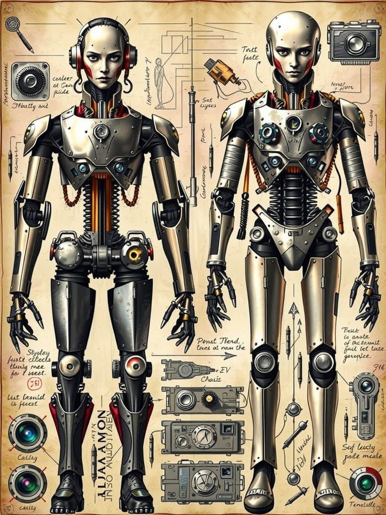 Female Cyborg Anatomy in Renaissance Style