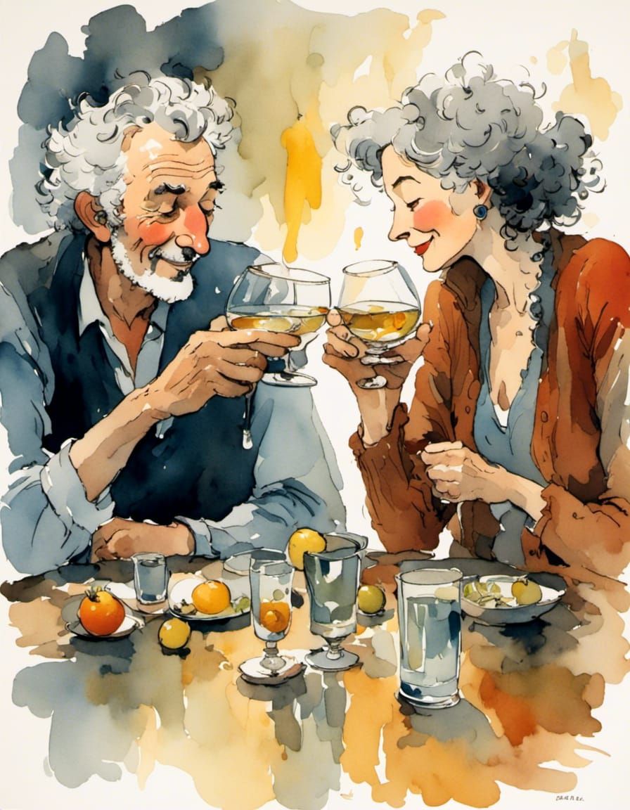 Relaxed Older Couple Sharing a Quiet Moment