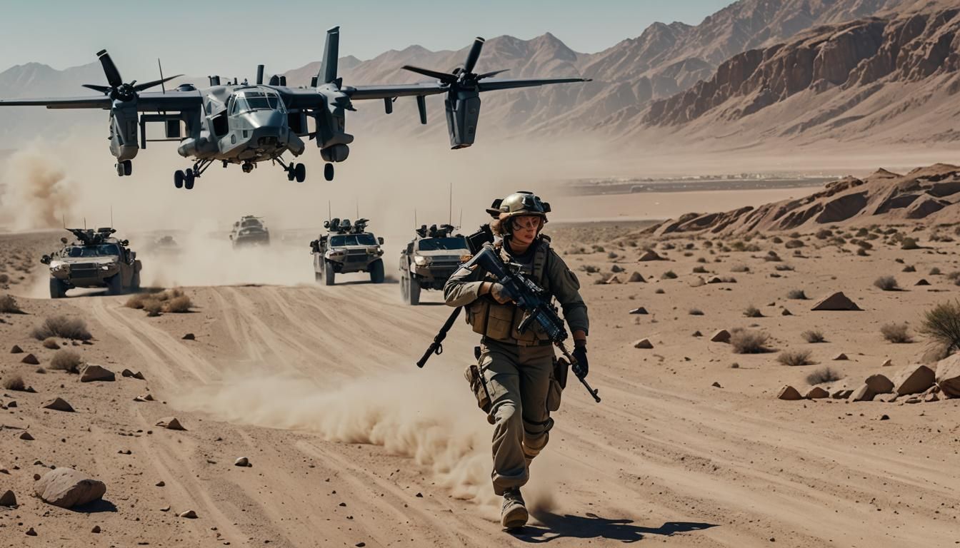 Hyperrealistic US Marine in Futuristic Armor