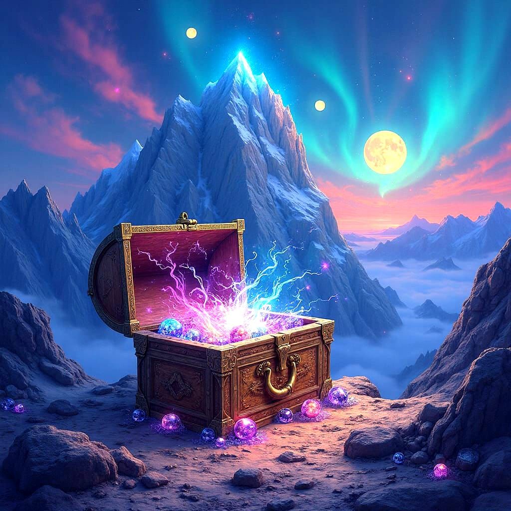 Enchanted Treasure Chest in Alcohol Ink Art