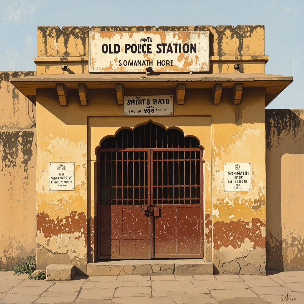 Rajasthan Police Station in Realist Style