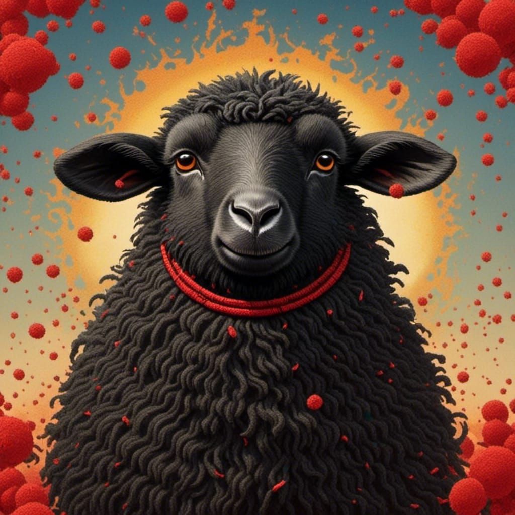 Cute Fluffy Wooly Black Sheep