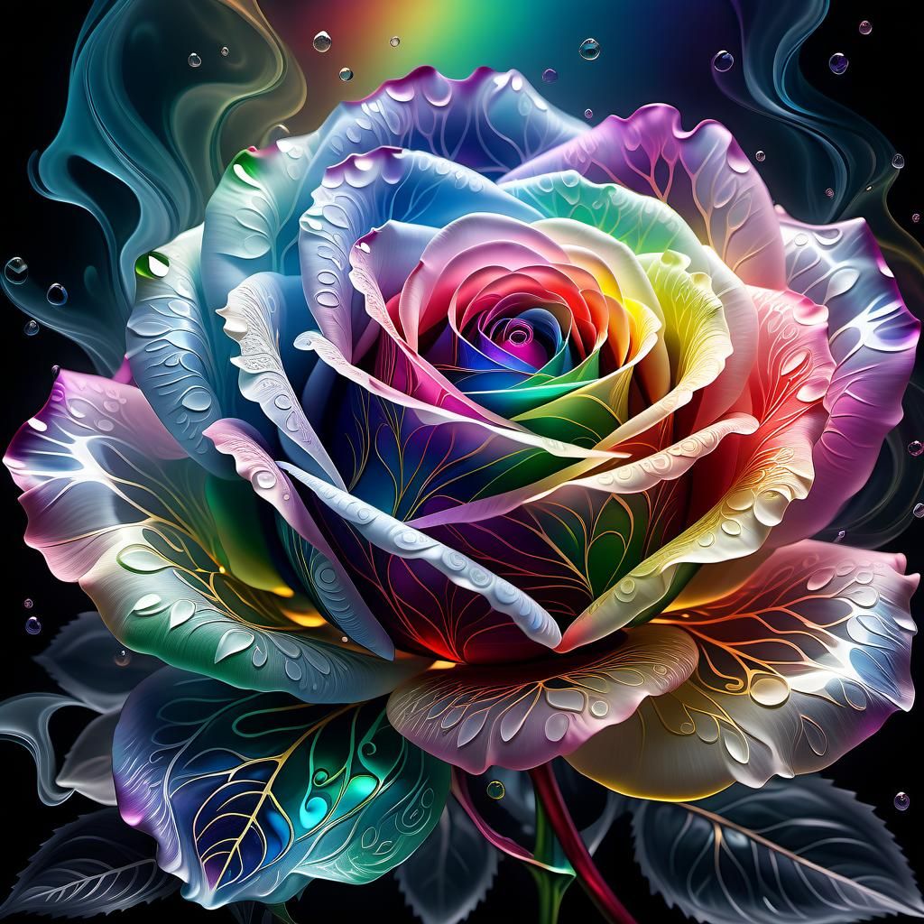 Magical Rainbow Rose in Galactic Fantasy