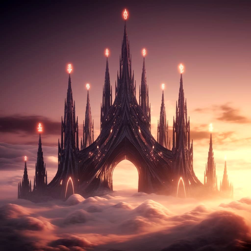 Gothic Castle in Ethereal Light