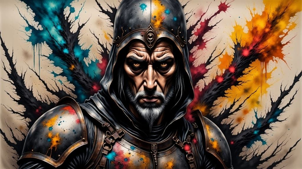 Expressionist Portrait of Sir Mayhem, Lord of Chaos