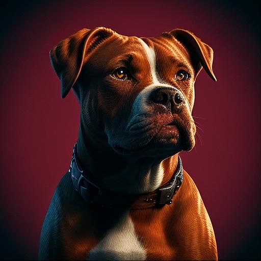 Red Nose Terrier in Hyperrealistic Pixel Art