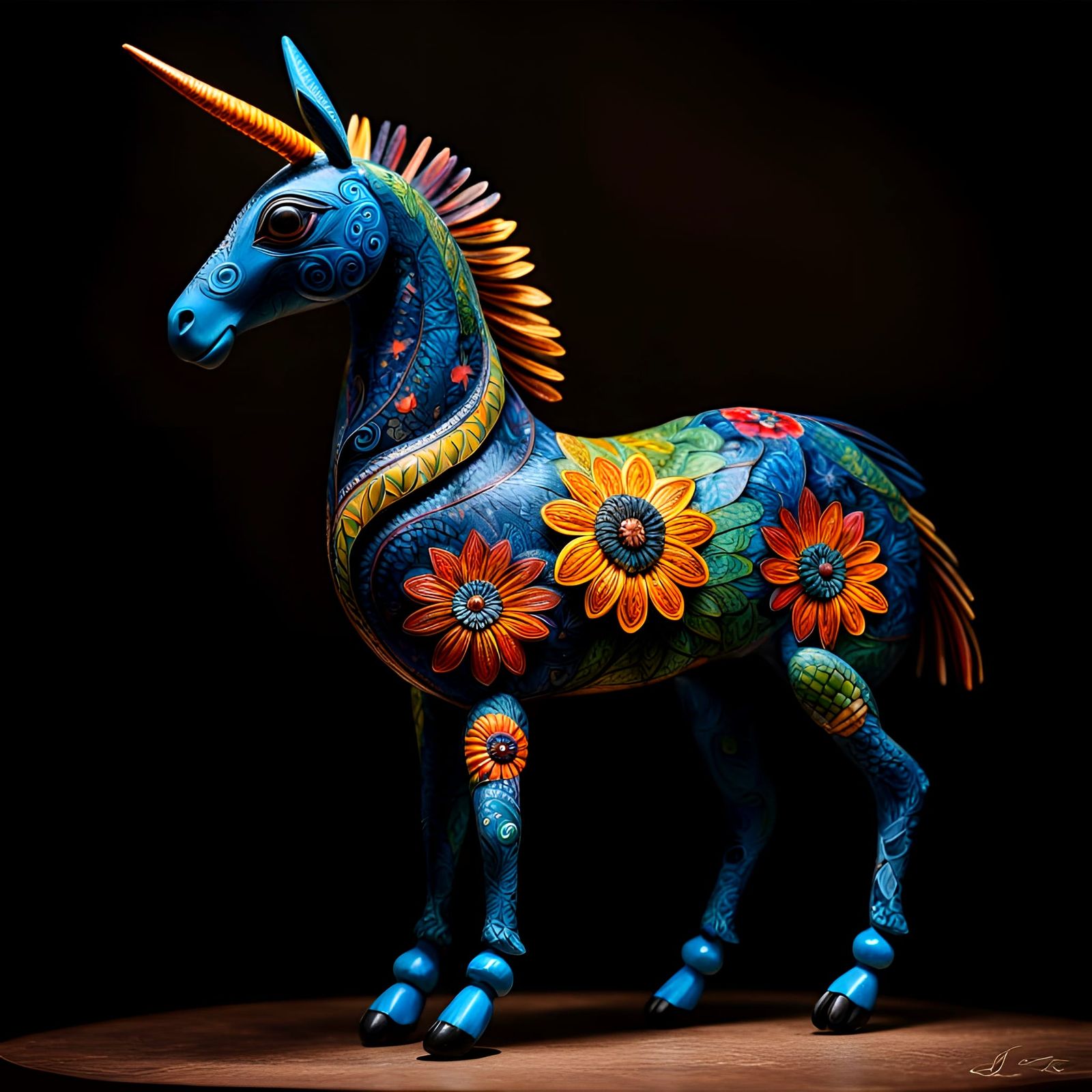 Colorful Alebrije in Chiaroscuro Style