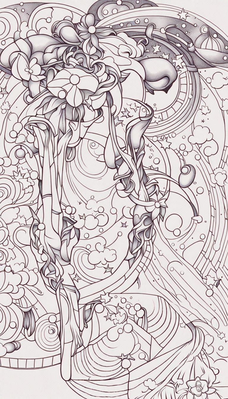 AI Self-Analysis in Fine Line Style with Moonlight