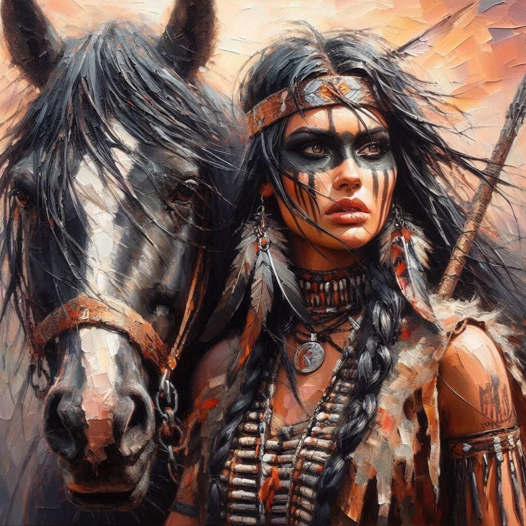 Courageous Female Warrior: An AI Interpretation