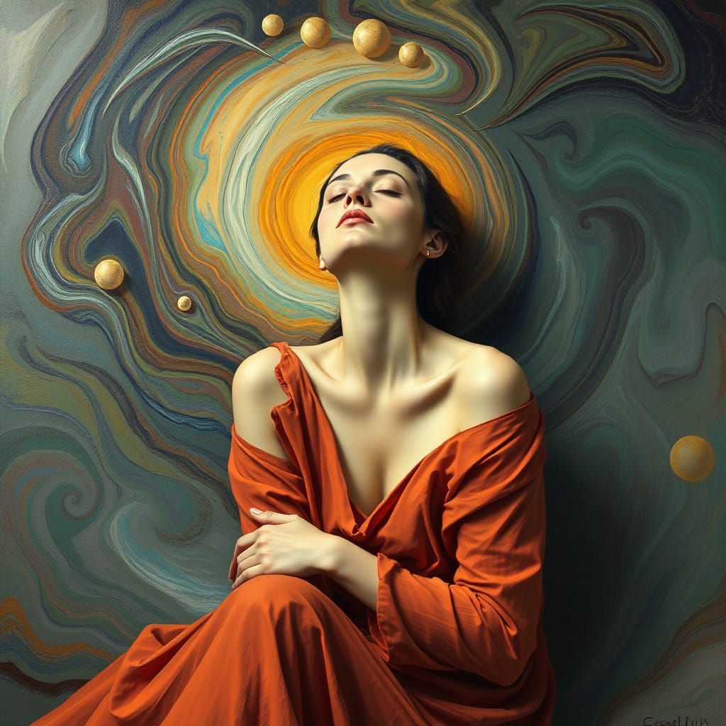 Surrealist Hypnosis Scene in Dreamlike Atmosphere