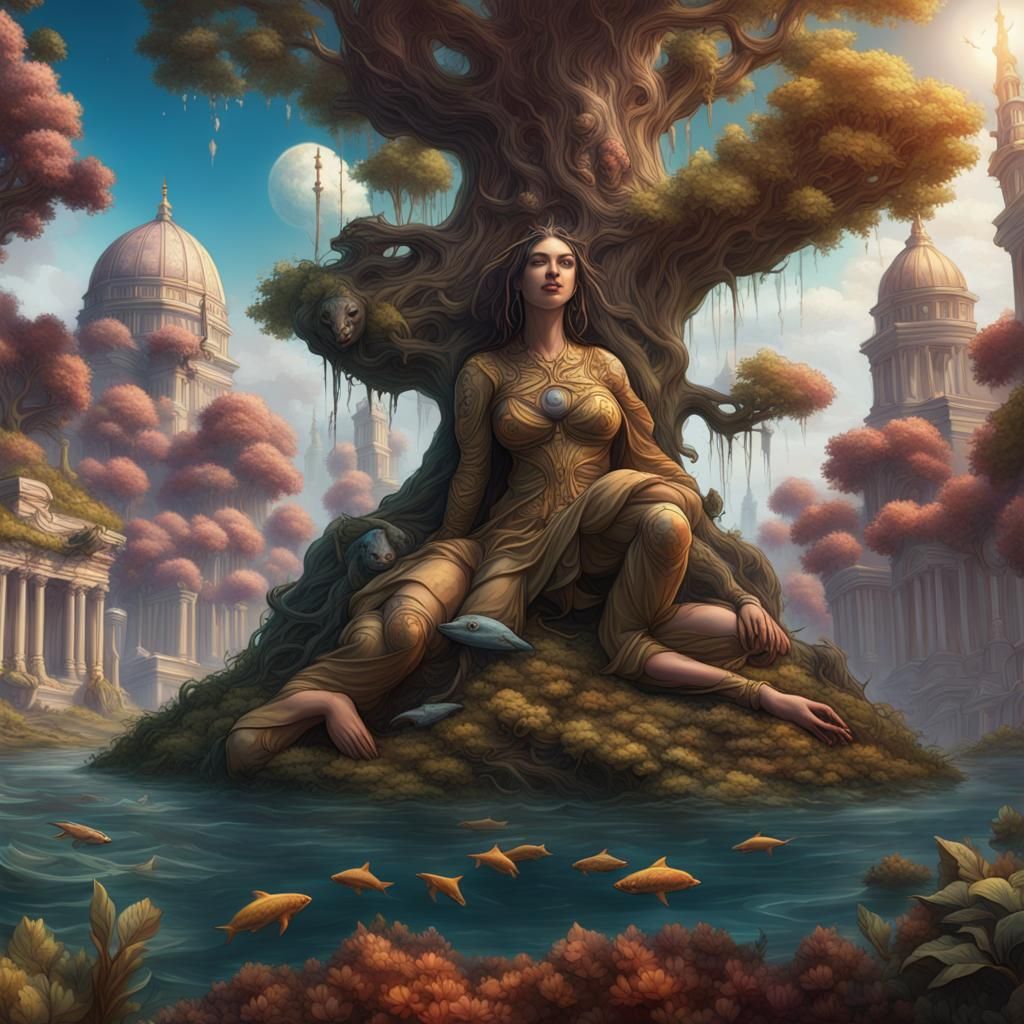 Goddesses and Canids in Toxic Colony: Fantasy Art