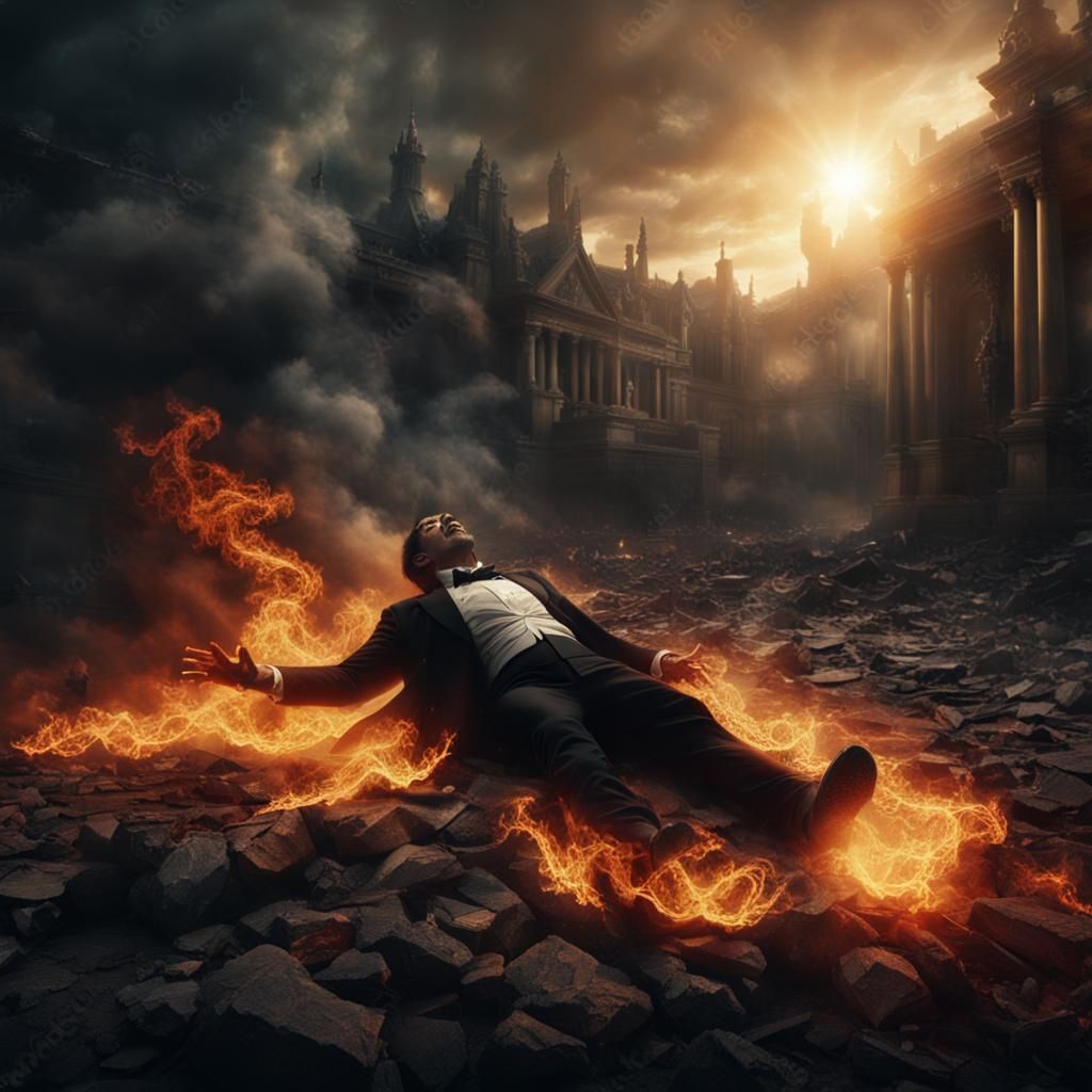Burning Vampire Dies in Sunlight: Digital Matte Painting