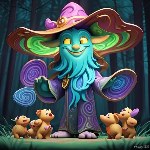 Magical Hot Dog Wizard in Mystical Forest