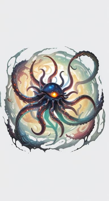 Cosmic Entity Ruling Universe in Dark Fantasy Oil Painting