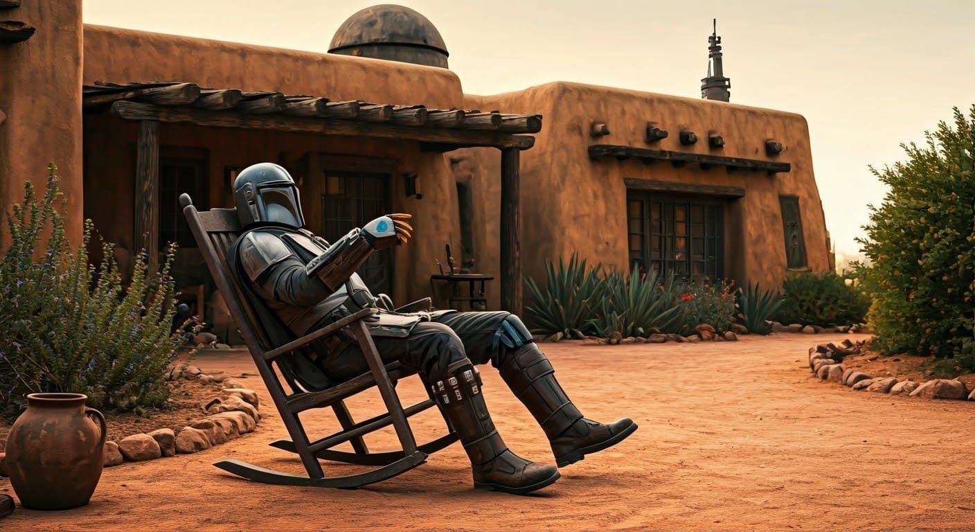 The Mandalorian in Peaceful Retirement