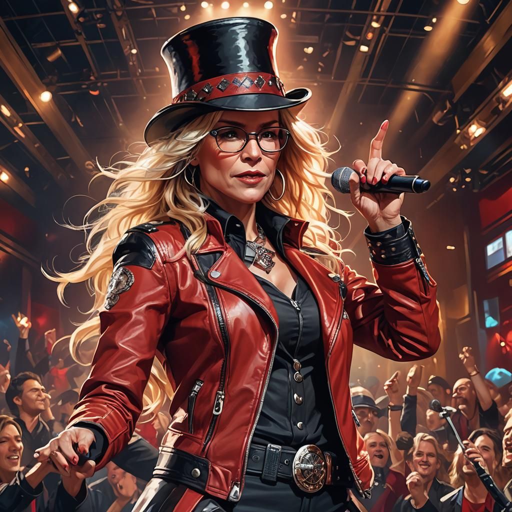 Rockstar Singer Portrait in Hyperrealistic Digital Art