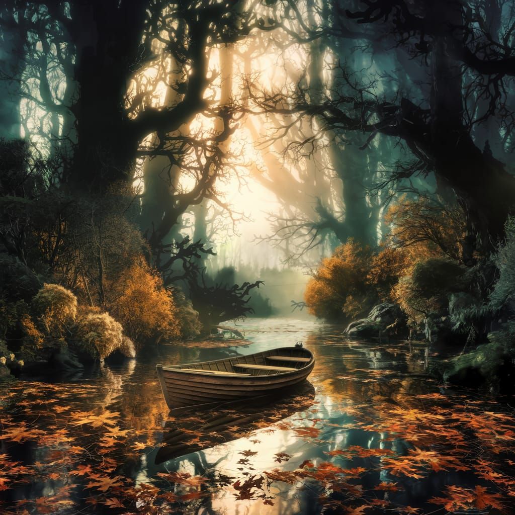 Magical Forest at Dawn, in Hyper-Realistic Style