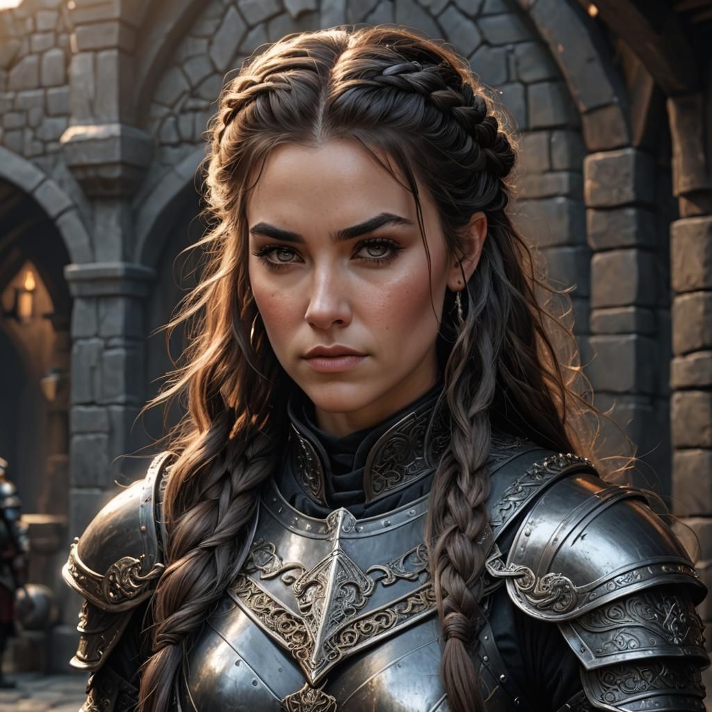 Fierce Dwarven Warrioress Portrait in 4k Fantasy Art