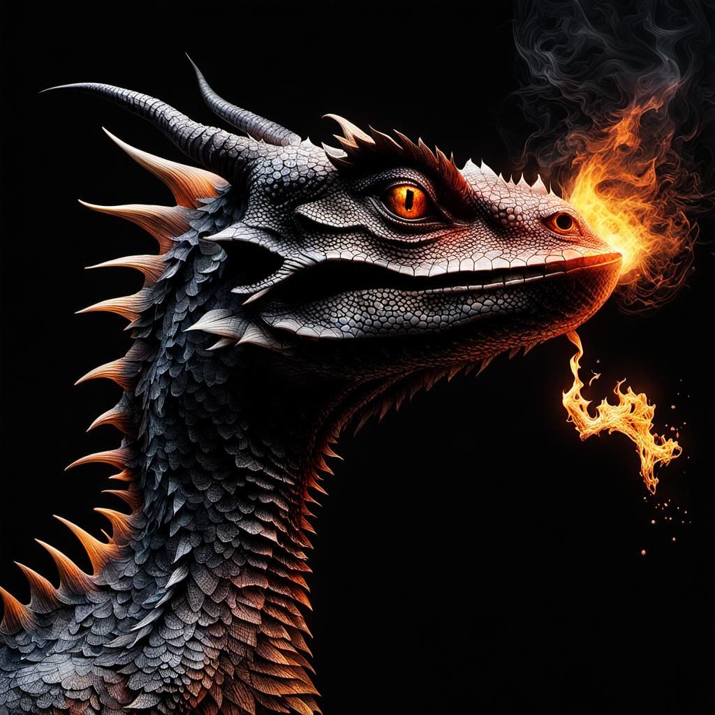 Robotic Dragon-Bear Ignites Volcanic Flame: Hyperrealistic 3...