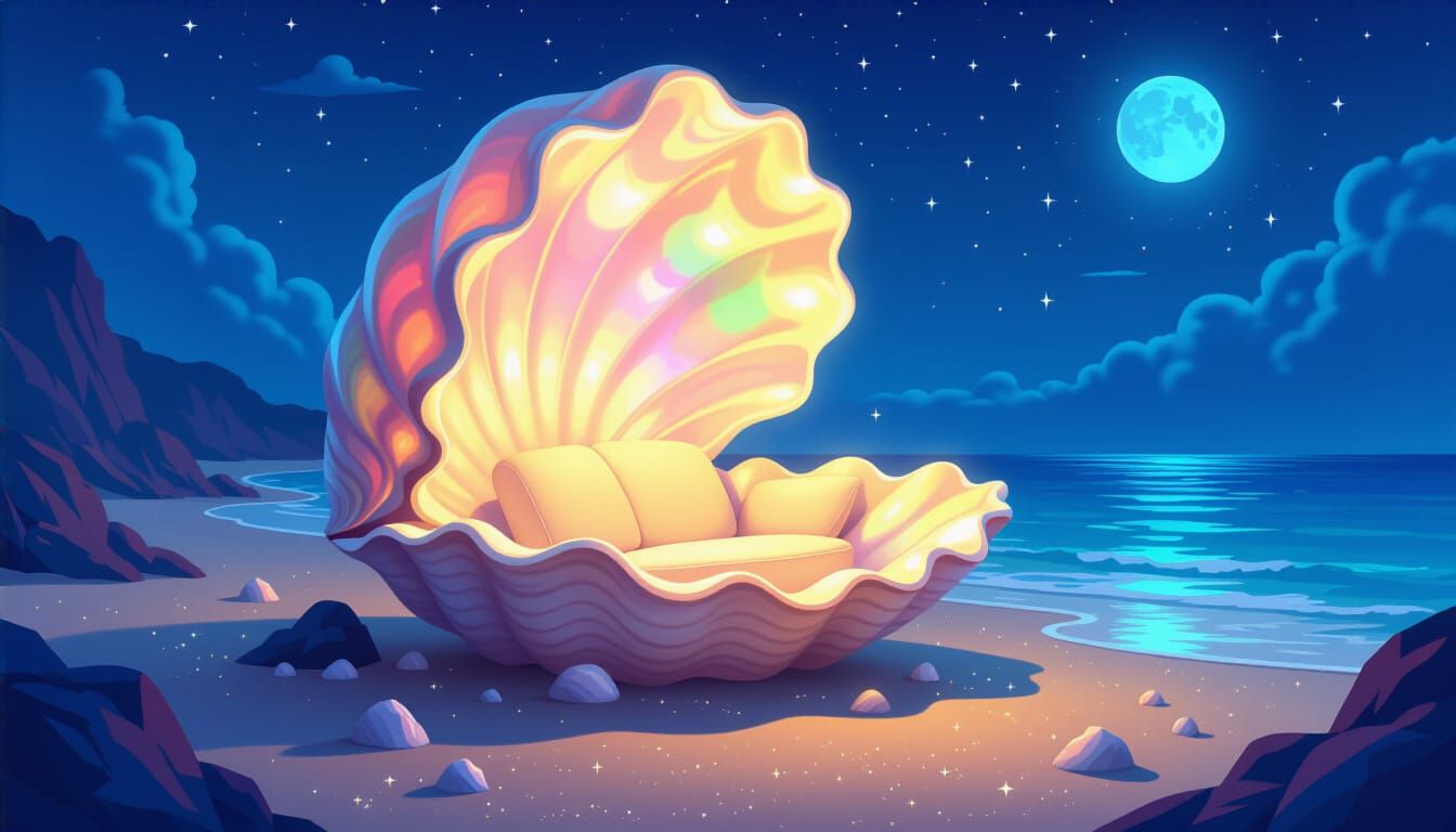 Otherworldly Reading Nook in Giant Conch Shell