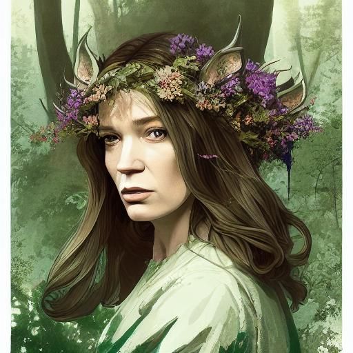 Elegant Portrait in Anime Manga Art Style