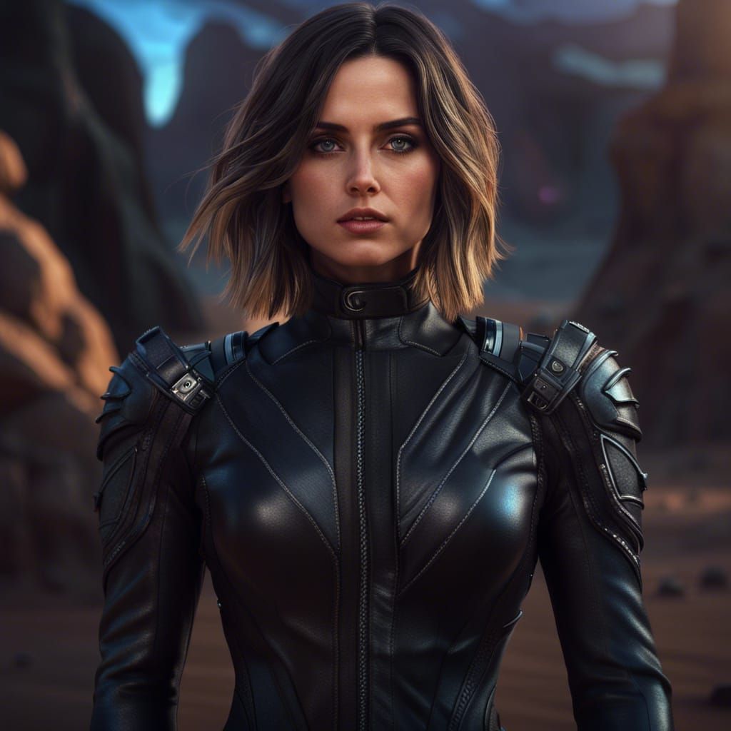 Desert Sunset Biker in Detailed Matte Painting