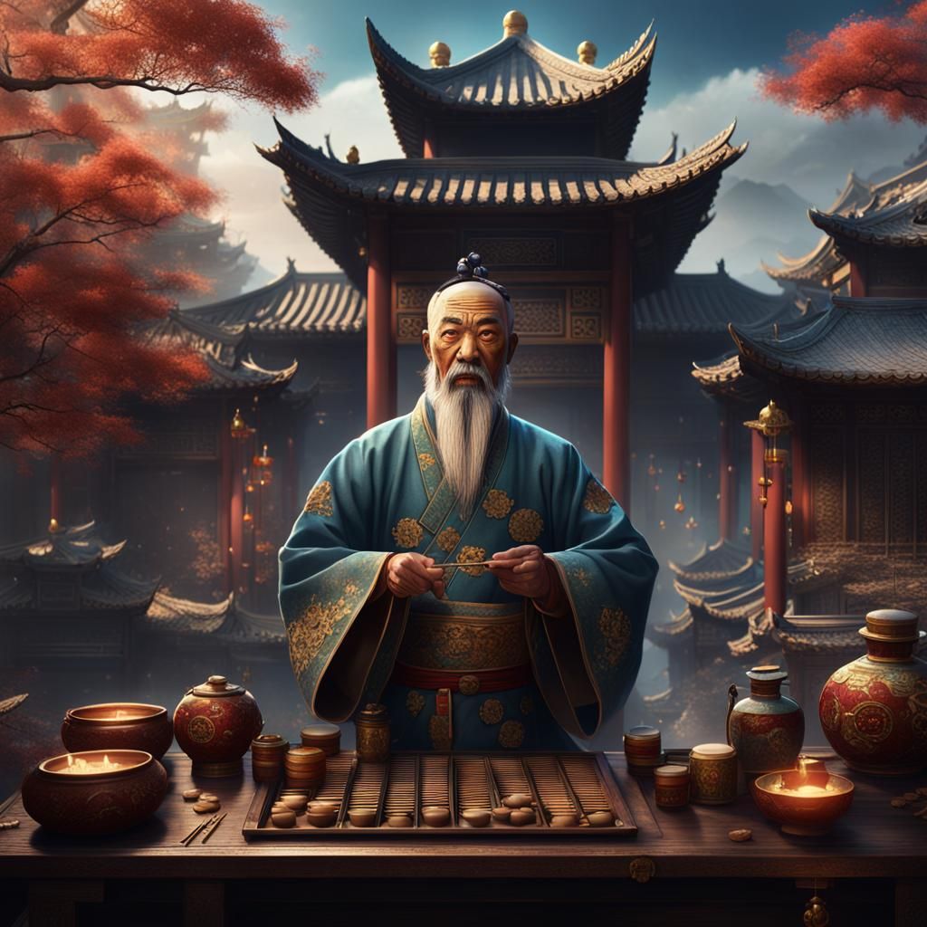 a traditional Chinese doctor,  use acupuncture and cupping t...