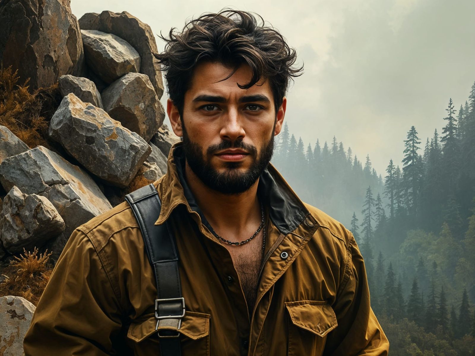 Mysterious Man in a Natural Setting