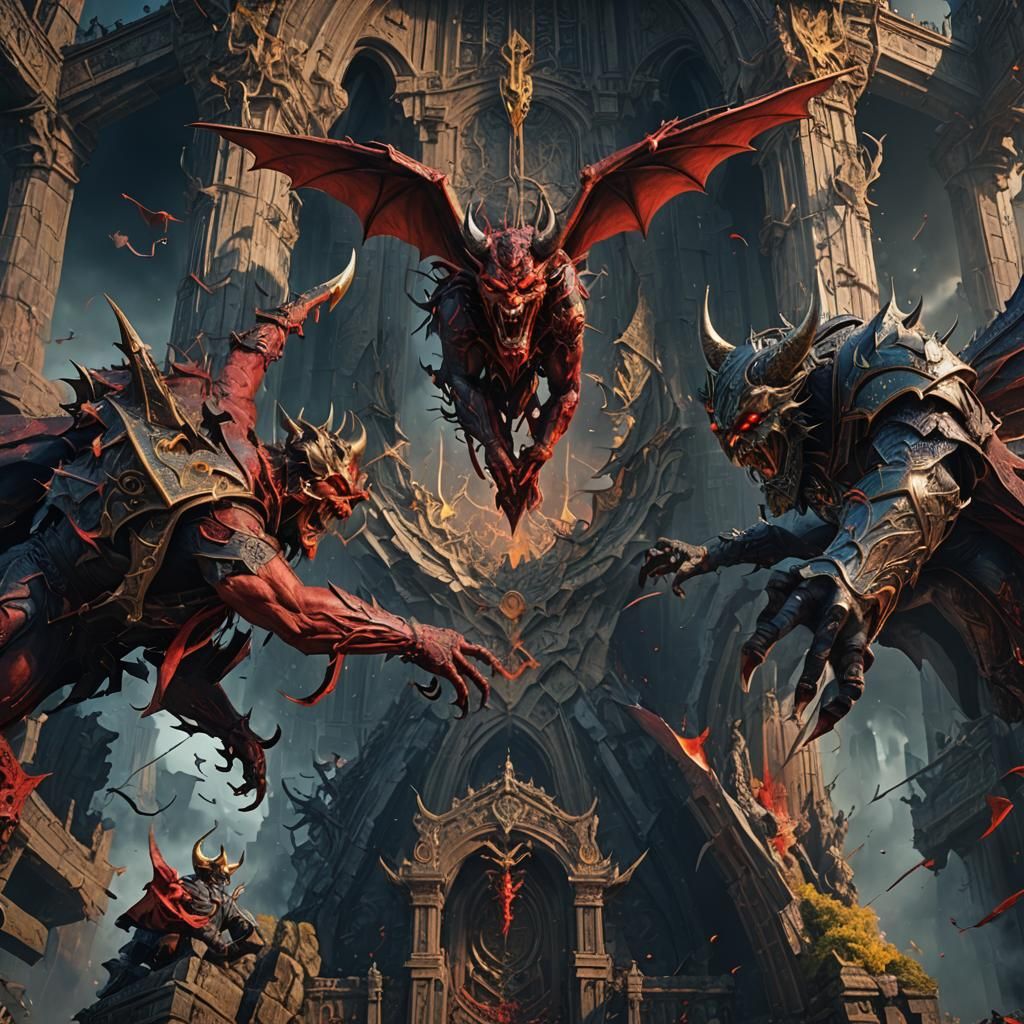 Devil vs Angel: Detailed Matte Painting