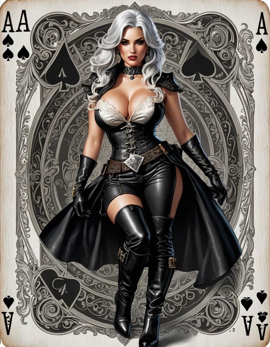 Ace of Spades Card Featuring Pinup Girl