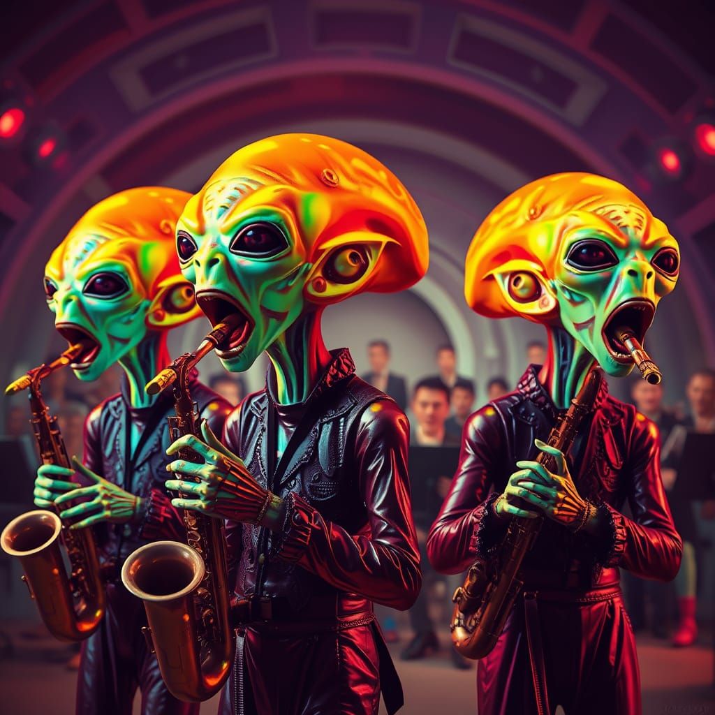Aliens Sing with Orchestra in Expressionist Style