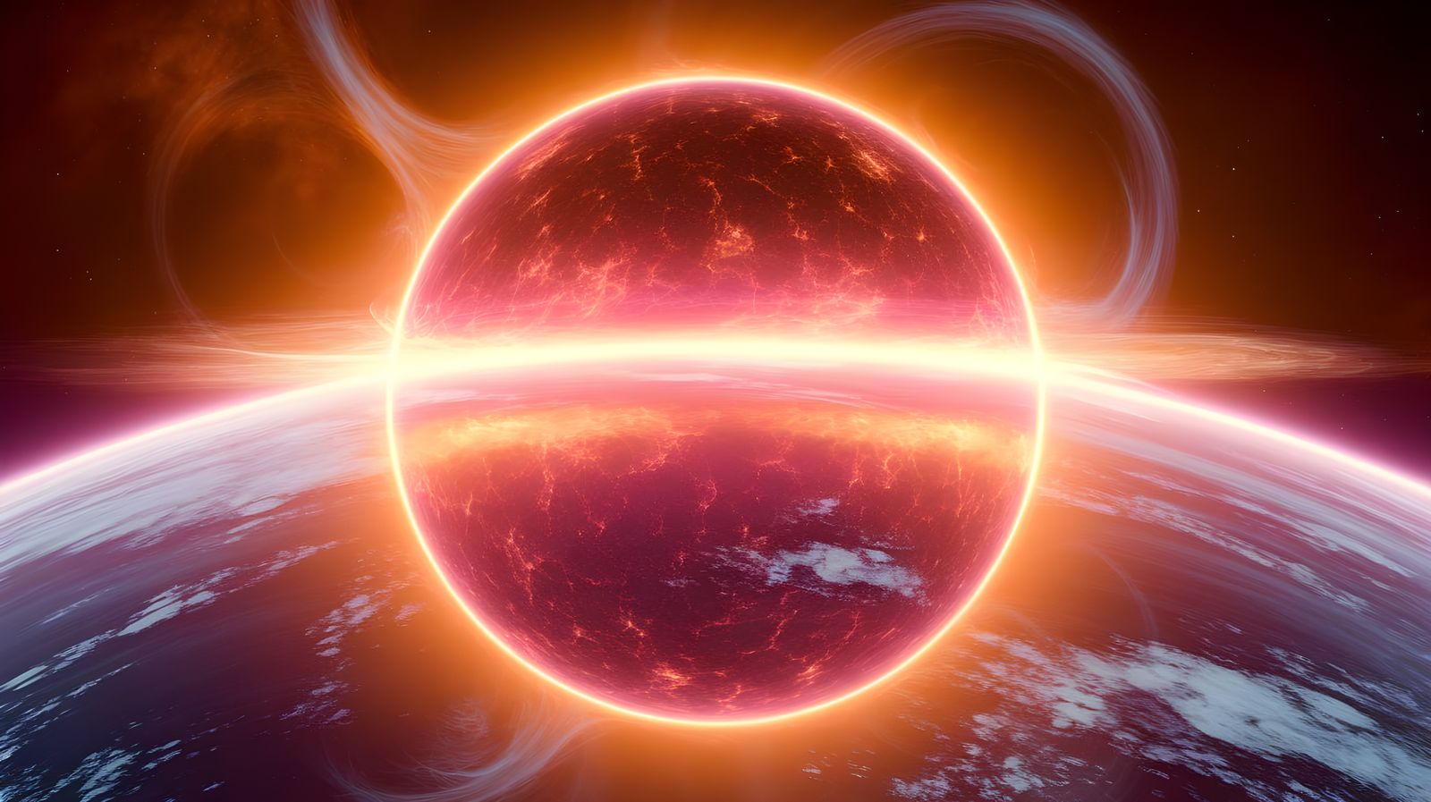 Surreal Digital Painting of Solar Flares in Vibrant Hues