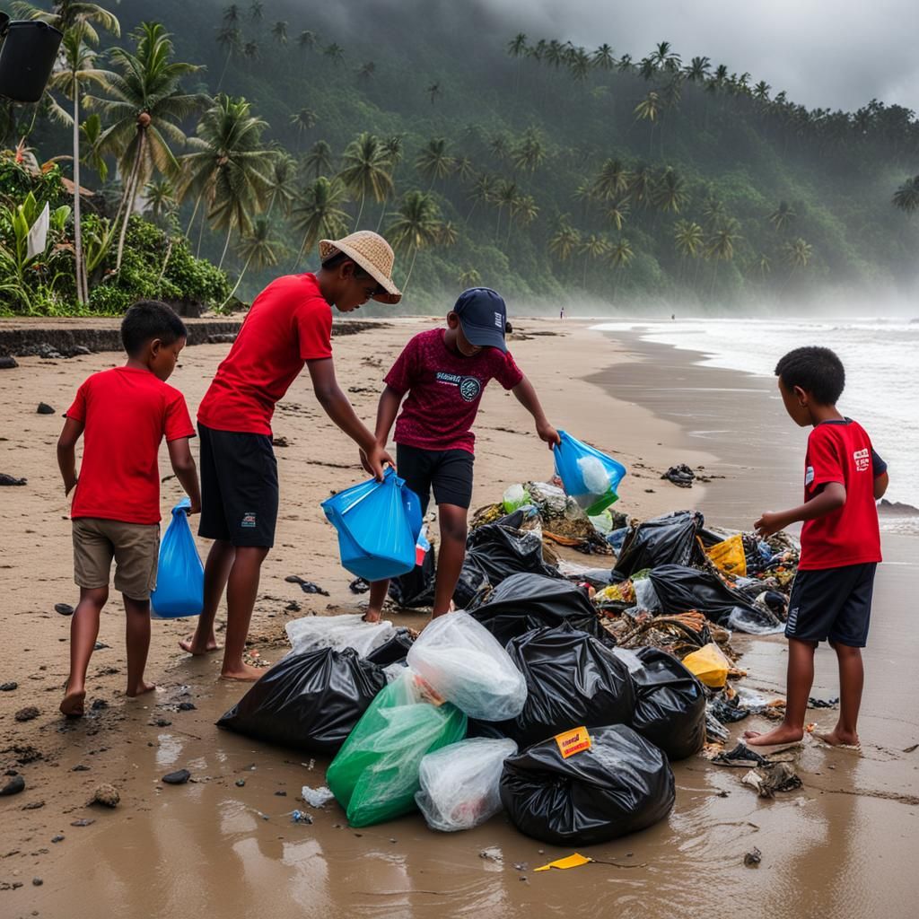 Beach Cleanup Aftermath in Bali