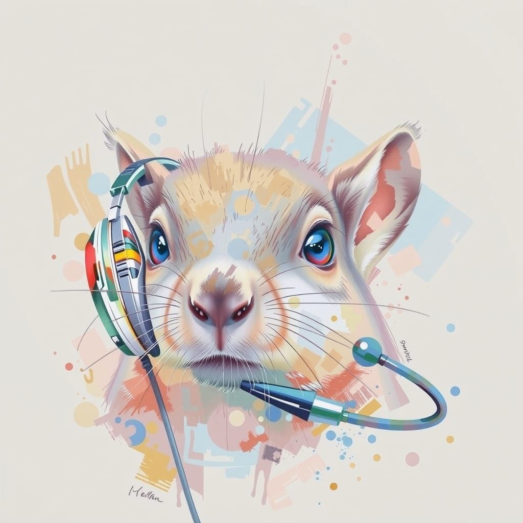 Majestic Squirrel Portrait in Oil Painting Style