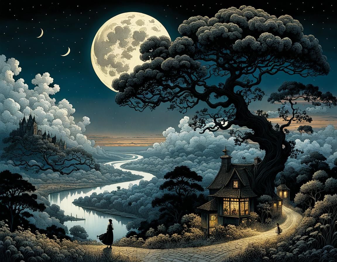 Evening Love Song in Fantasy Art Style