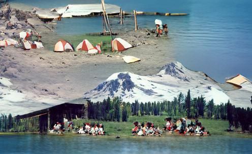 Summer Camp on Cedar Lake near Mt. Rainier