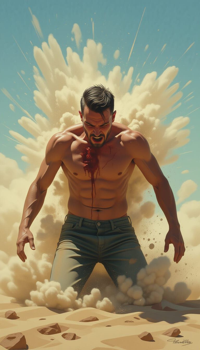 Surreal Dissolving Man Fine Art Concept