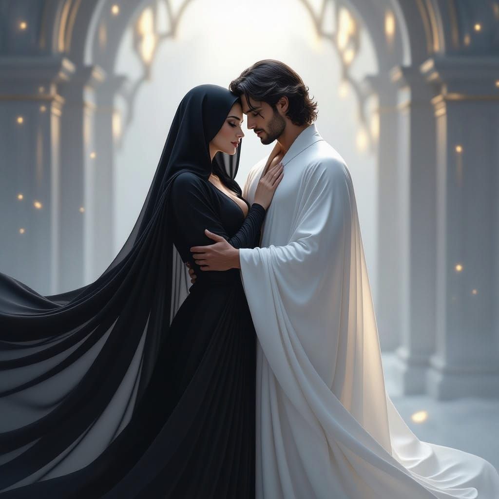 Embrace of Life and Death in Dark Fantasy Art