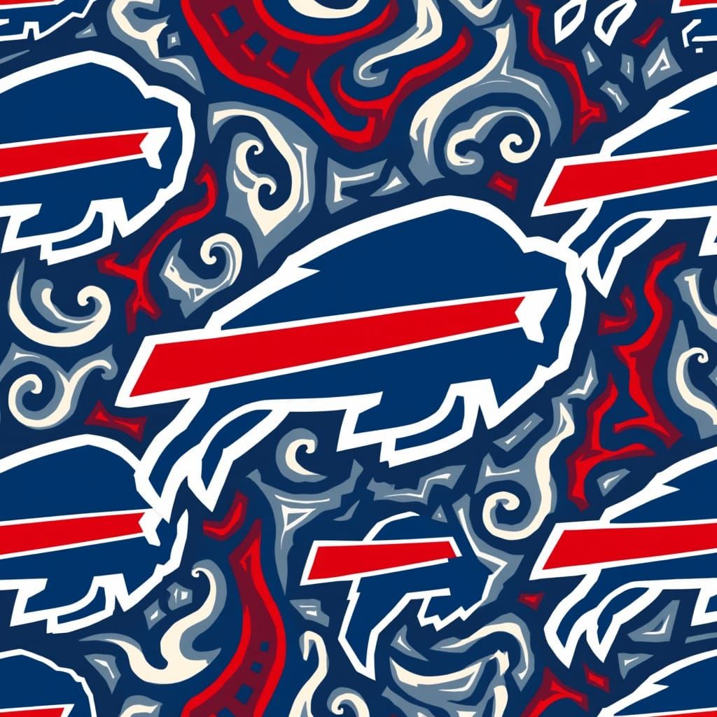 Buffalo Bills Emblem in Art Deco Pattern