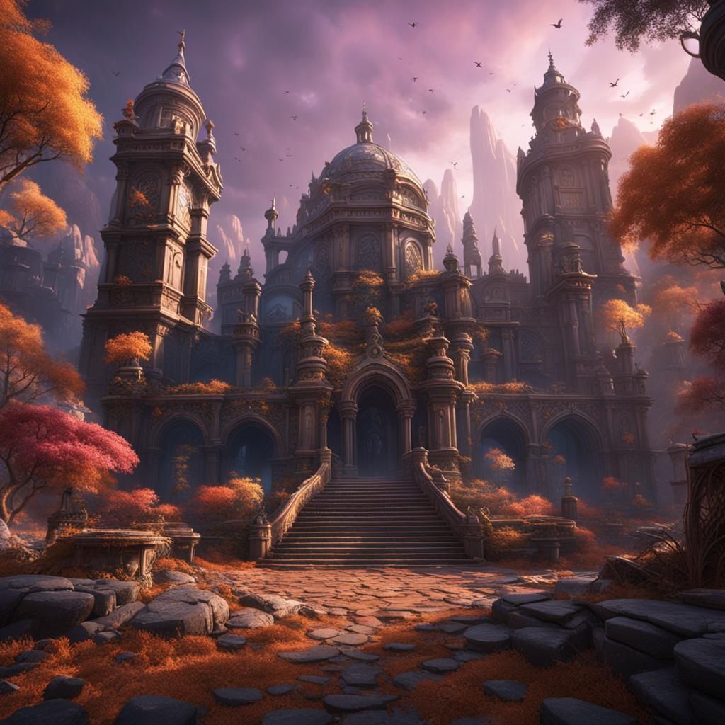 Fantastical VR Scene in Detailed Matte Painting