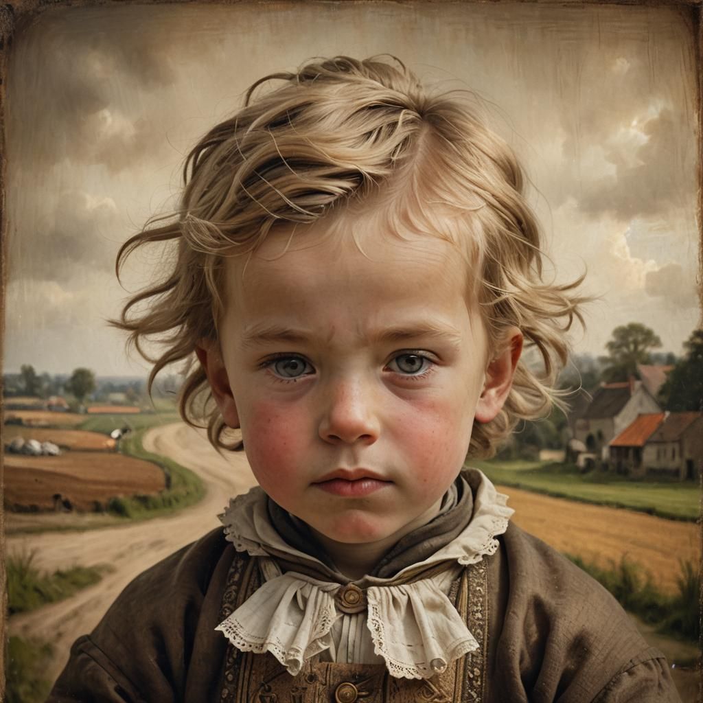 19th Century Dutch Realism Portrait of Levenloos Aleman