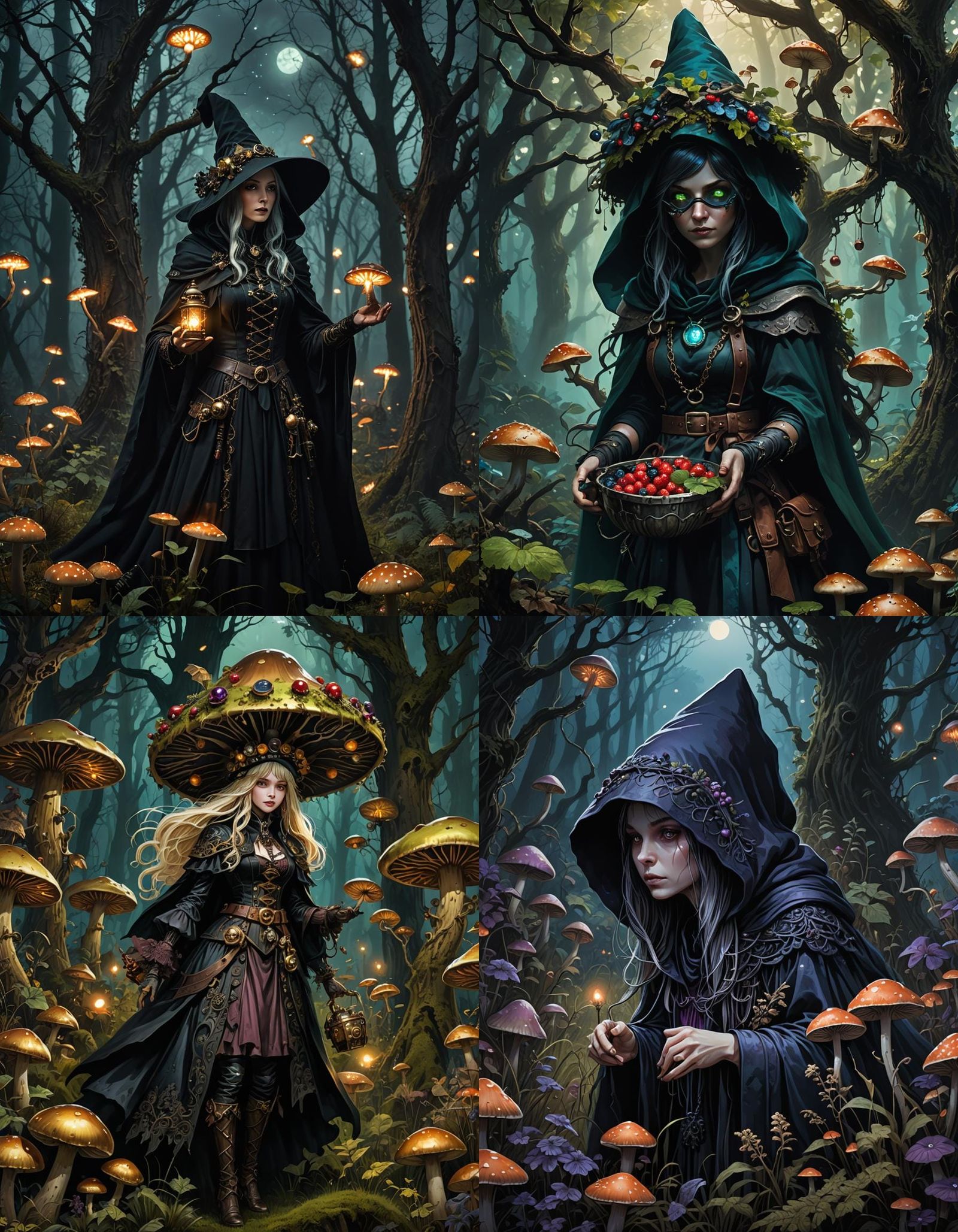 Steampunk Forest Witch with Magical Berries