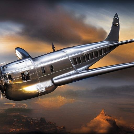 Douglas Dakota DC3 8k resolution concept art wide-angle lens