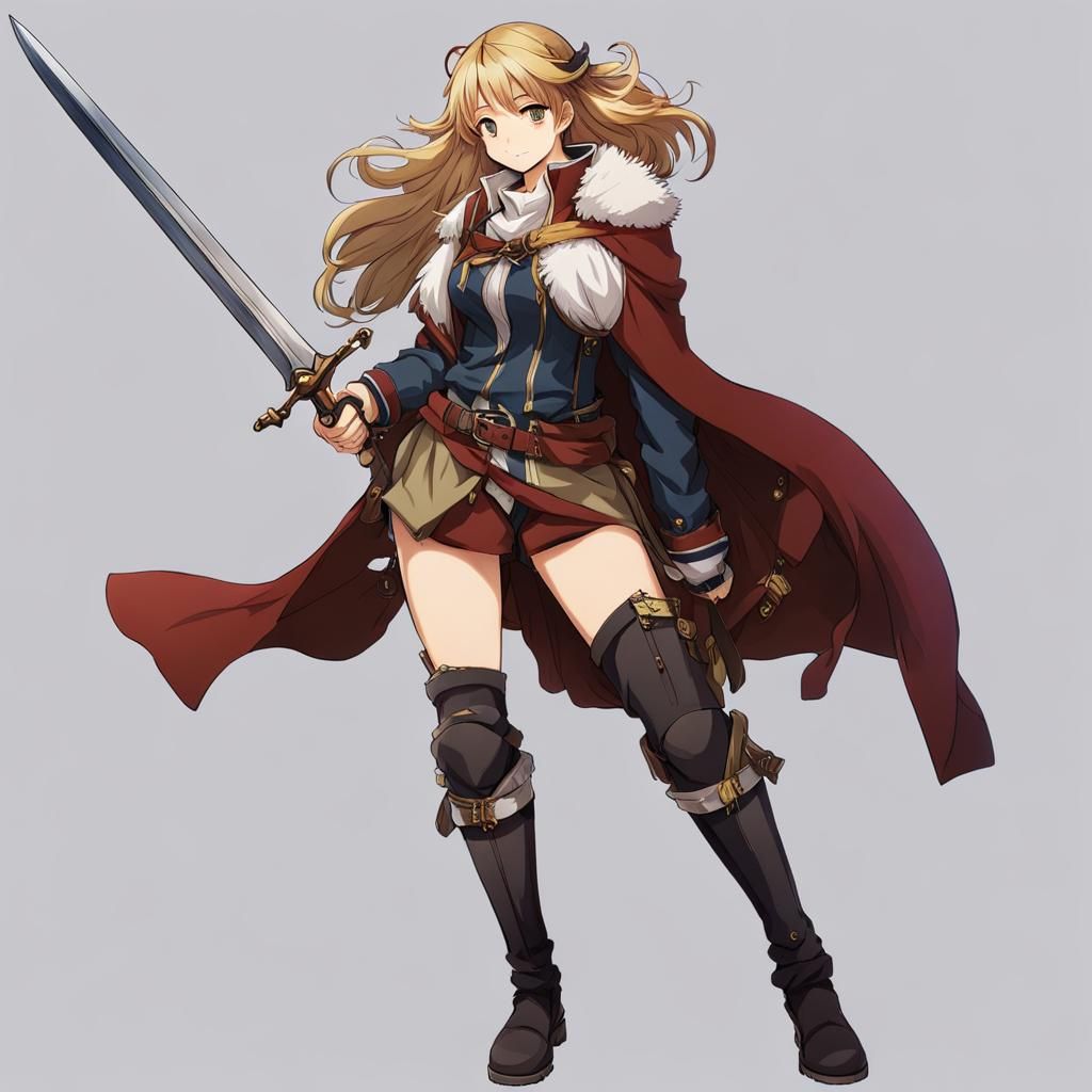 Anime Warrior Princess in Manga Style